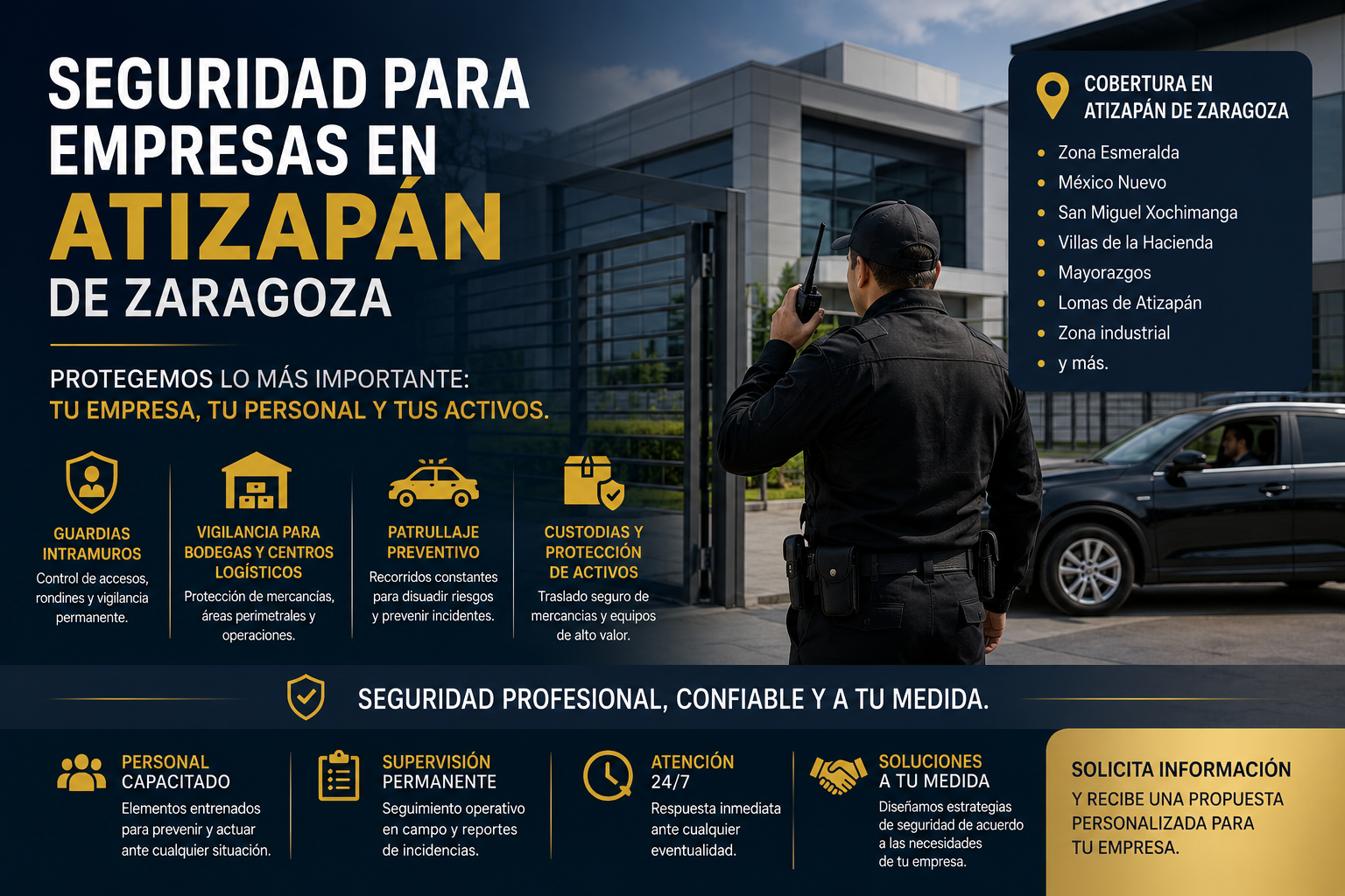 Seguridad para empresas en Atizapán de Zaragoza con CUSAEM